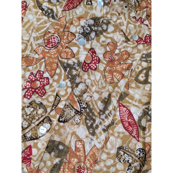 Hearts Of Palm Jacket Womens Size 16 Bohemian Orange Floral Linen Rayon Plus Fal - Picture 11 of 11